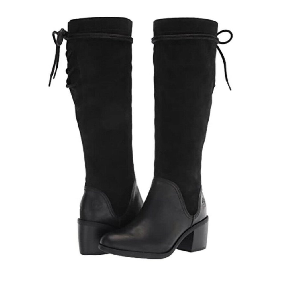 Timberland Women's Tall Slouch Leather Knee High Black  Boots  A1Z4T  ALL SIZES